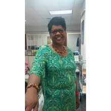 Pam wearing her Carmel Swirls